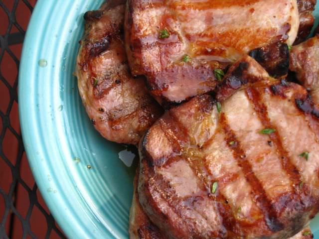 Boneless Pork Loin Chops
 Grilled Boneless Pork Loin Chops Brined and Honey Glazed