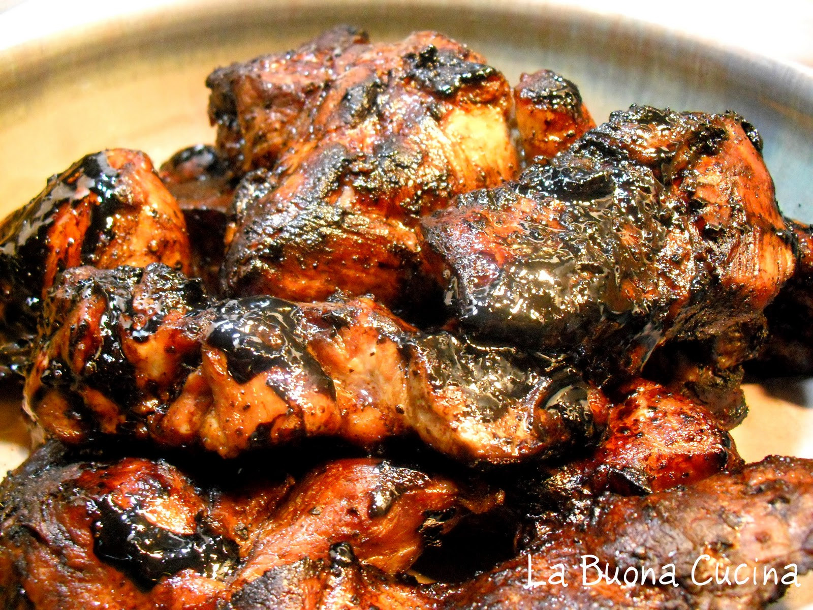 Boneless Pork Ribs
 La Buona Cucina Balsamic Boneless Pork Ribs