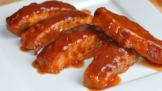 Boneless Pork Ribs
 barbecue boneless pork ribs in oven