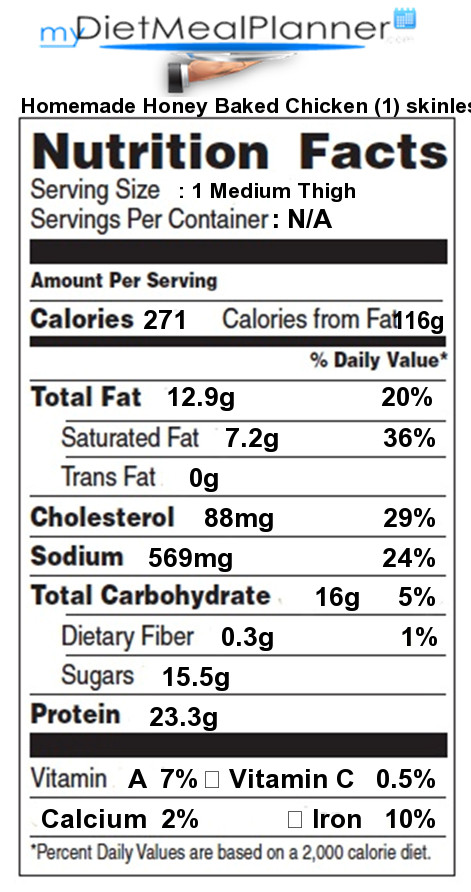 Boneless Skinless Chicken Thighs Nutrition
 Nutrition facts Label Meat 26 my tmealplanner