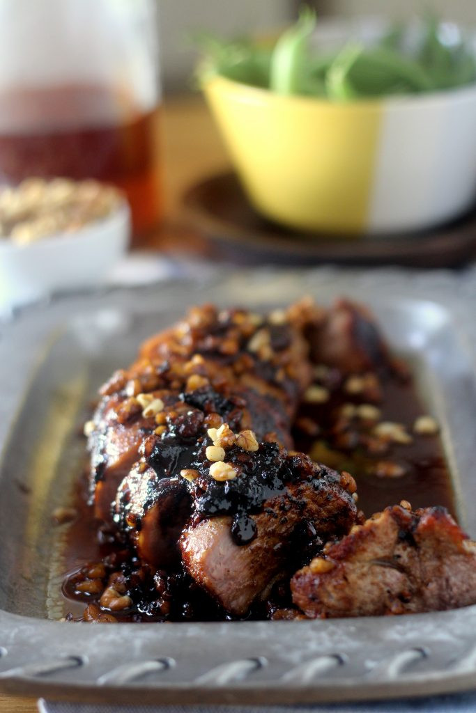 Bourbon Pork Tenderloin
 Roasted Walnut and Bourbon Pork Tenderloin Blackberry Babe