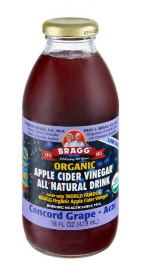 Braggs Apple Cider Vinegar Drink
 Bragg Organic Apple Cider Vinegar Drink Concord Grape