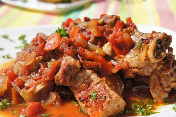 Braised Country Style Pork Ribs
 Braised Country Style Pork Ribs with Tomatoes and Red Peppers