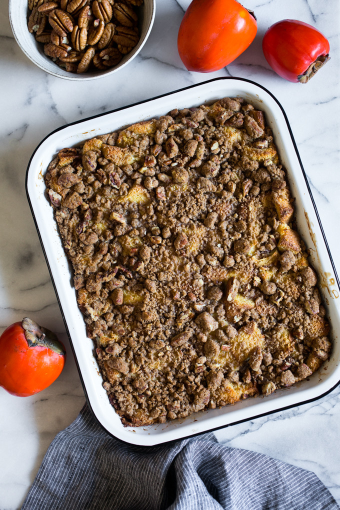 Breakfast Bread Pudding
 Breakfast Bread Pudding with Pecan Crumble Topping