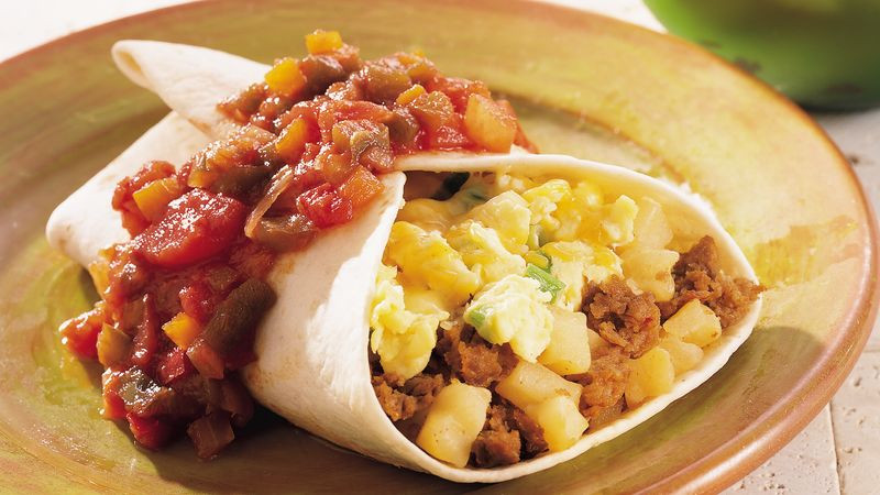 Breakfast Burritos Recipe
 Chorizo and Egg Breakfast Burritos Recipe Pillsbury