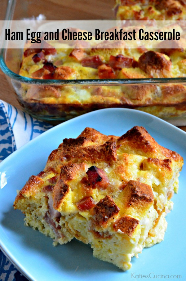 Breakfast Casserole With Ham And Potatoes And Eggs
 ham and cheese bread casserole