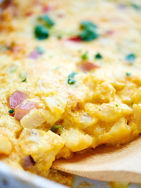Breakfast Casserole With Ham And Potatoes And Eggs
 Ham and Cheese Breakfast Casserole Recipe w Frozen