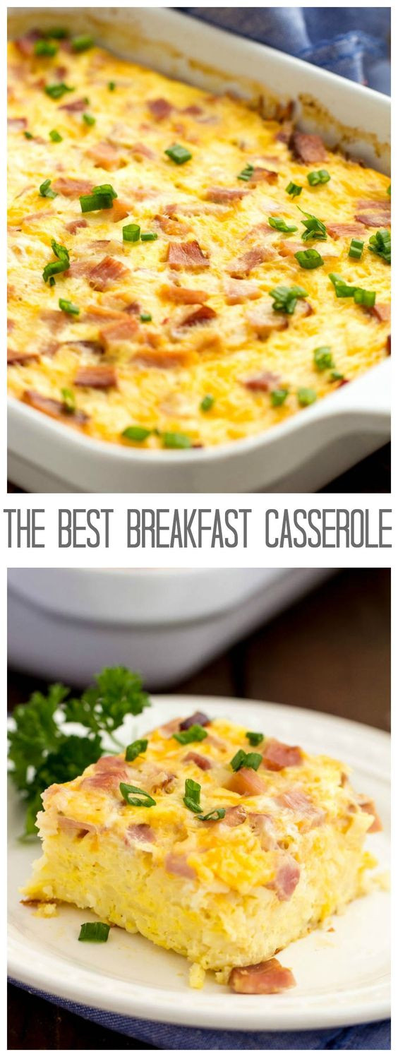 Breakfast Casserole With Ham And Potatoes And Eggs
 hash brown egg ham breakfast casserole