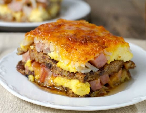 Breakfast Lasagna French Toast
 Breakfast Lasagna has layers of french toast hash browns