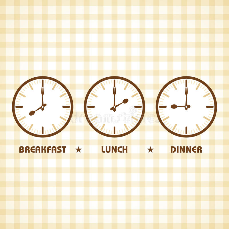 Breakfast Lunch Dinner
 Breakfast Lunch And Dinner Time Stock Vector