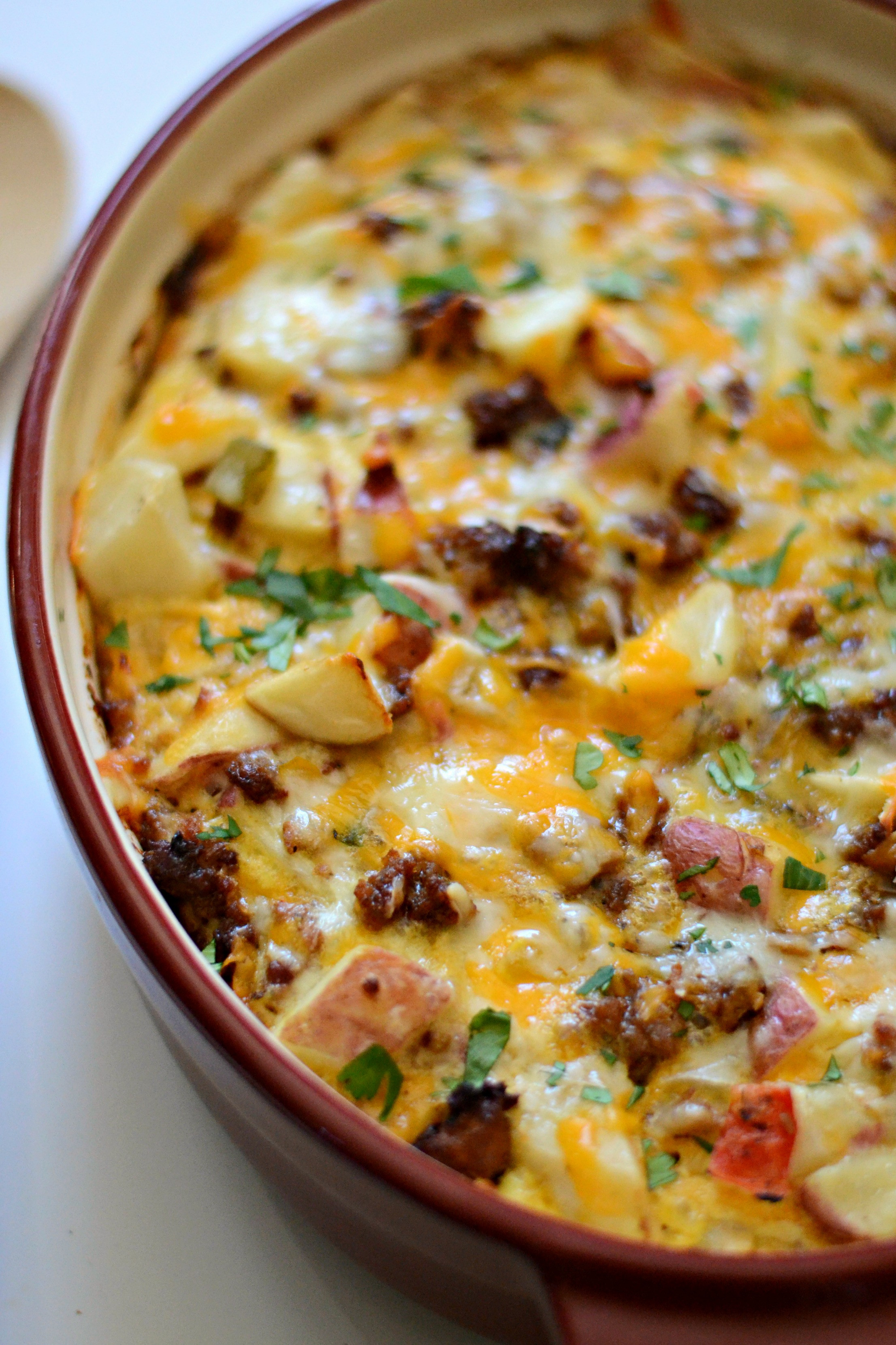 Breakfast Potatoes Casserole
 Easy Egg Potato and Sausage Breakfast Casserole