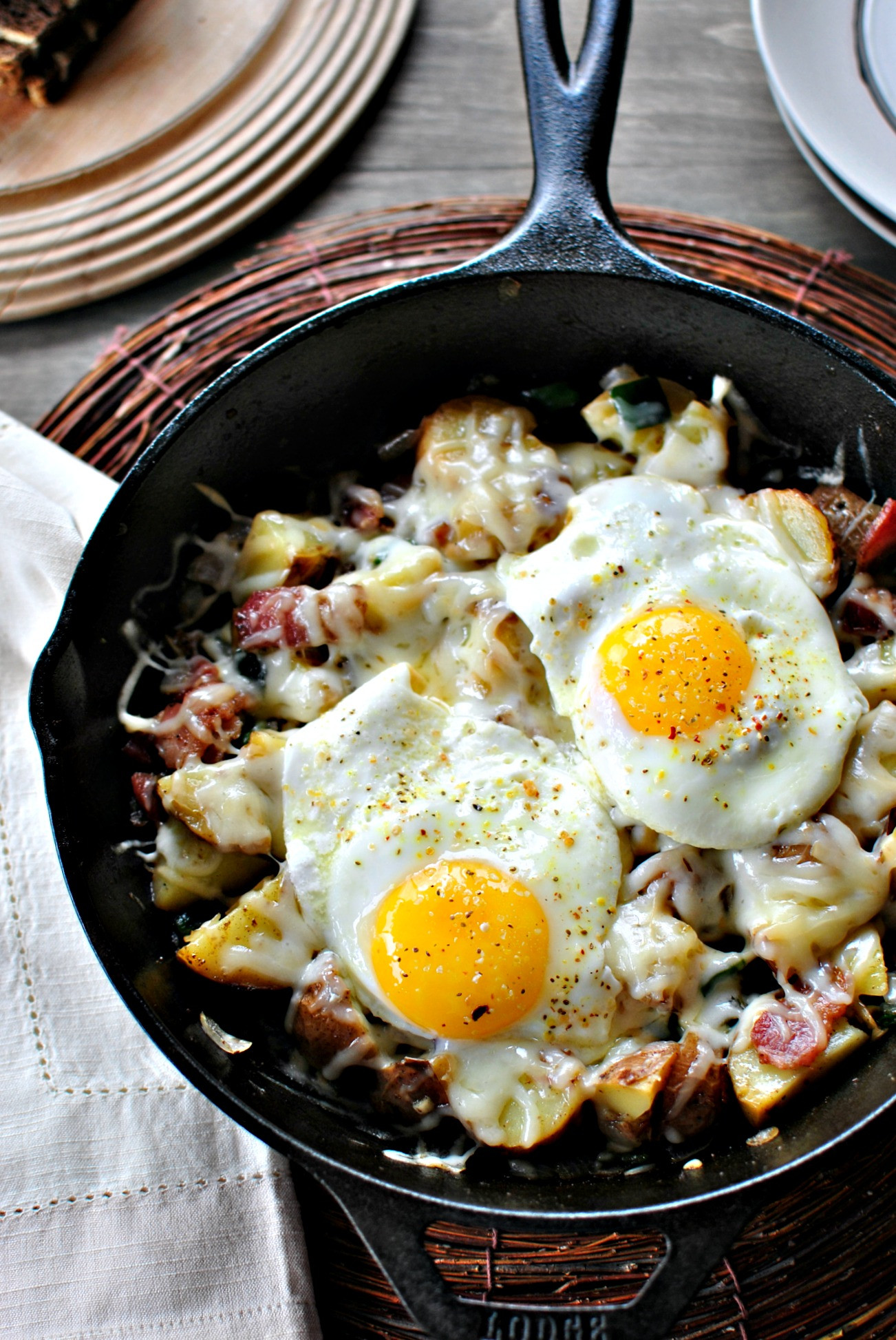 Breakfast Potatoes Skillet
 Simply Scratch Bacon Potato Poblano Breakfast Skillet