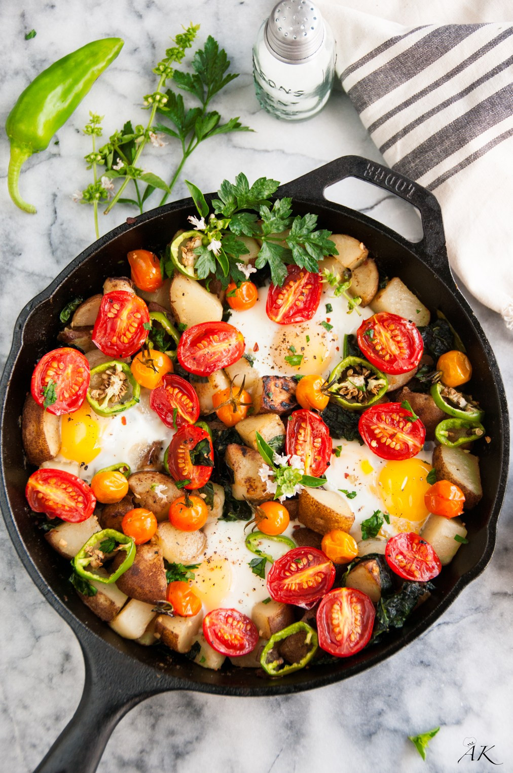 Breakfast Skillet Potatoes
 Skillet Eggs and Potato Garden Breakfast Aberdeen s Kitchen