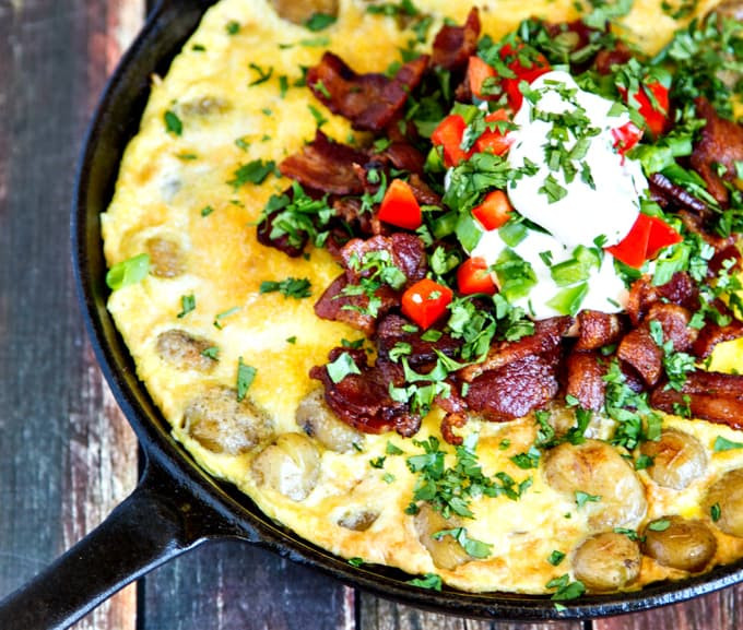 Breakfast Skillet Potatoes
 Breakfast Skillet with Bacon Eggs & Crispy Potatoes