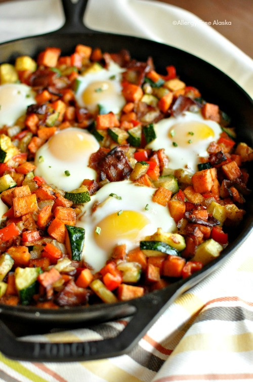 Breakfast Skillet Potatoes Recipe
 Sweet Potato Breakfast Skillet with Bacon