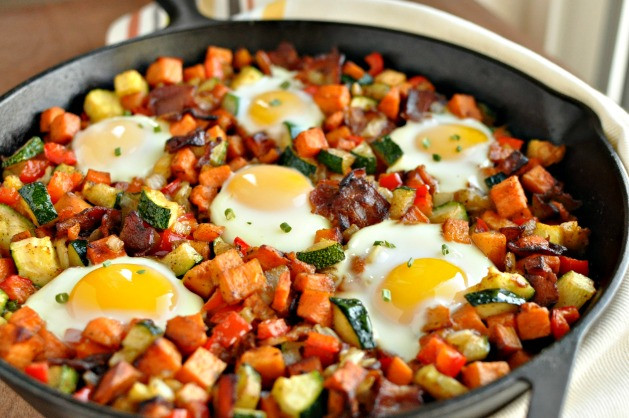 Breakfast Skillet Potatoes Recipe
 Sweet Potato Breakfast Skillet with Bacon