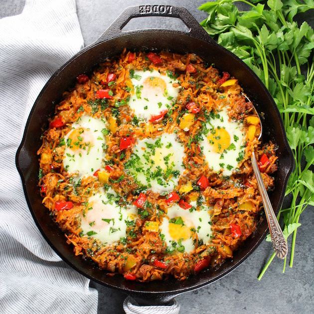 Breakfast Skillet Potatoes Recipe
 Sweet Potato and Chicken Sausage Breakfast Skillet Recipe