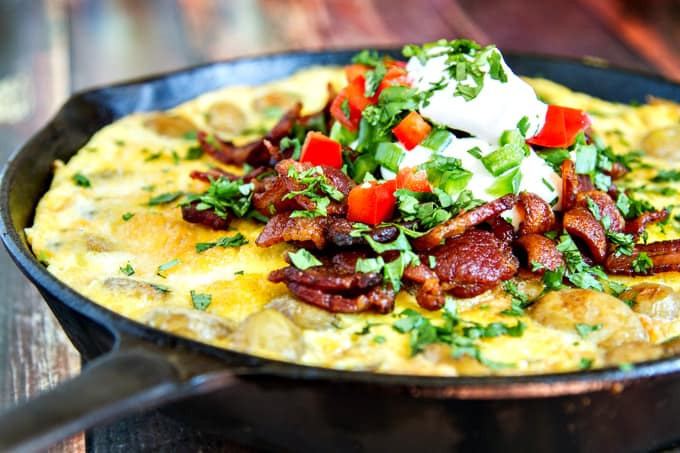 Breakfast Skillet Potatoes
 Breakfast Skillet with Bacon Eggs & Crispy Potatoes