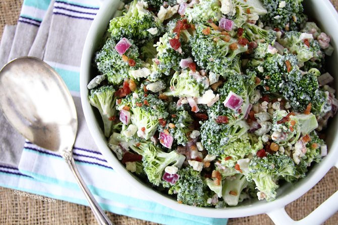 Broccoli And Bacon Salad
 Bacon and Blue Broccoli Salad Southern Bite