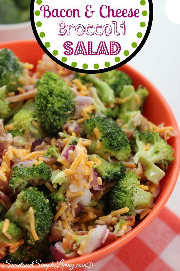 Broccoli And Bacon Salad
 Bacon and Cheese Broccoli Salad Sweet and Simple Living