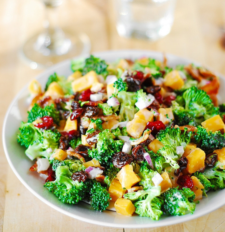 Broccoli And Bacon Salad
 Broccoli salad with bacon raisins and cheddar cheese