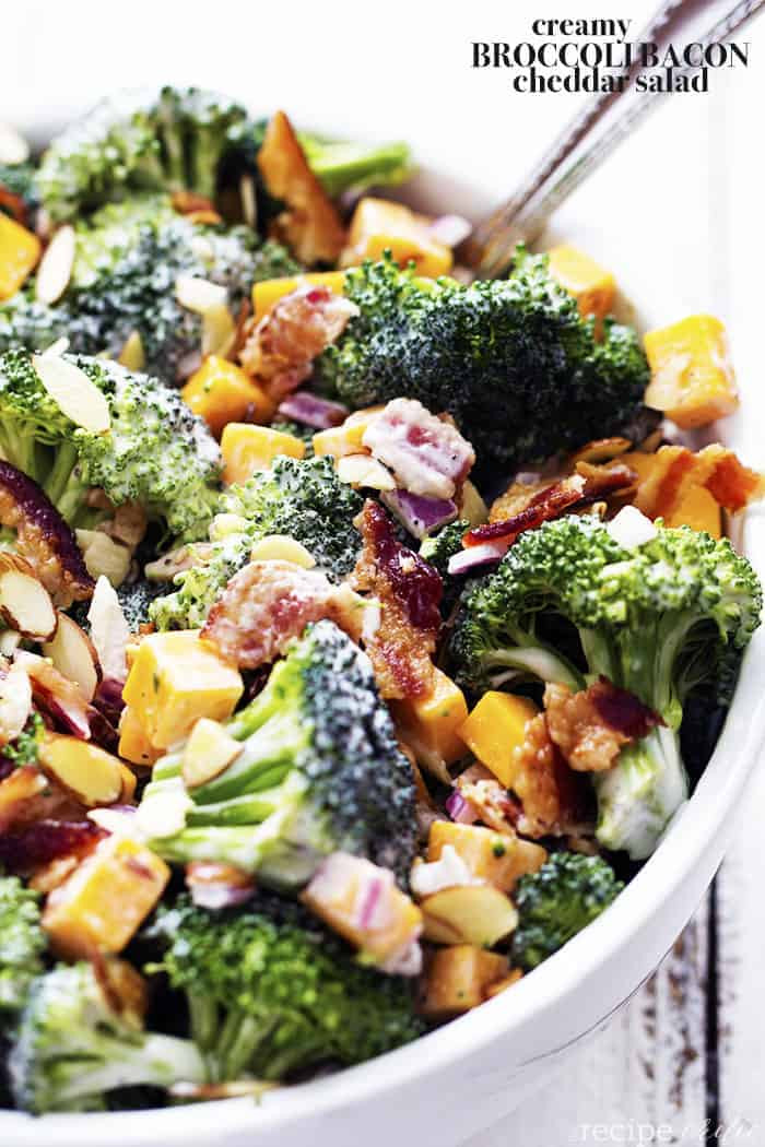 Broccoli And Bacon Salad
 Creamy Broccoli Bacon and Cheddar Salad