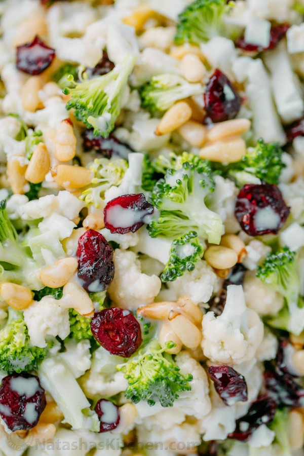 Broccoli And Cauliflower Salad
 Broccoli Cauliflower Salad with Creamy Honey Lemon Dressing