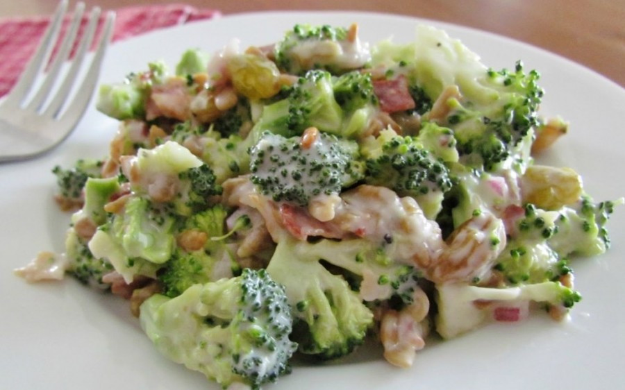 Broccoli And Cauliflower Salad
 Cauliflower Broccoli Salad with Bacon and Grapes