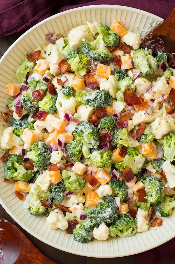 Broccoli And Cauliflower Salad
 broccoli cauliflower bacon salad