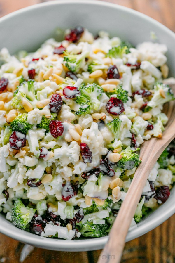 Broccoli And Cauliflower Salad
 Broccoli Cauliflower Salad with Creamy Honey Lemon Dressing