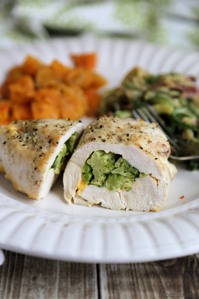 Broccoli And Cheese Stuffed Chicken
 Broccoli Cheese Stuffed Chicken with Butternut Squash and