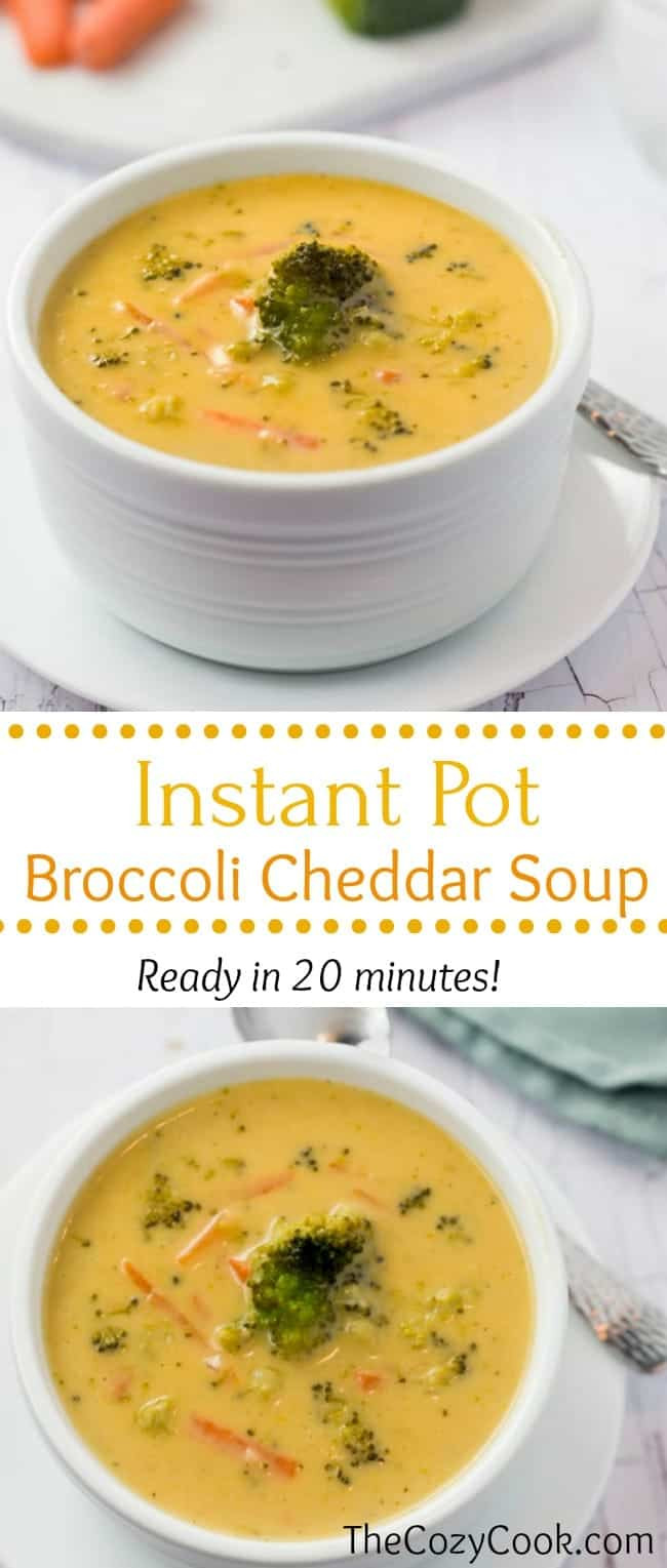 Broccoli Cheddar Soup Instant Pot
 Instant Pot Broccoli Cheddar Soup The Cozy Cook