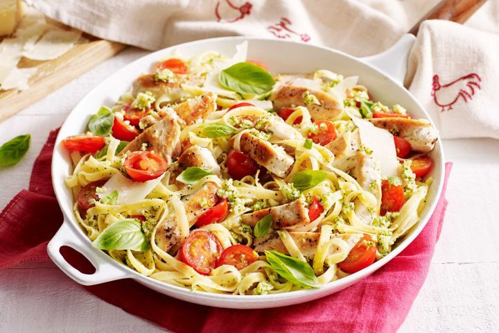 Broccoli Pesto Pasta
 Chicken and broccoli pesto pasta