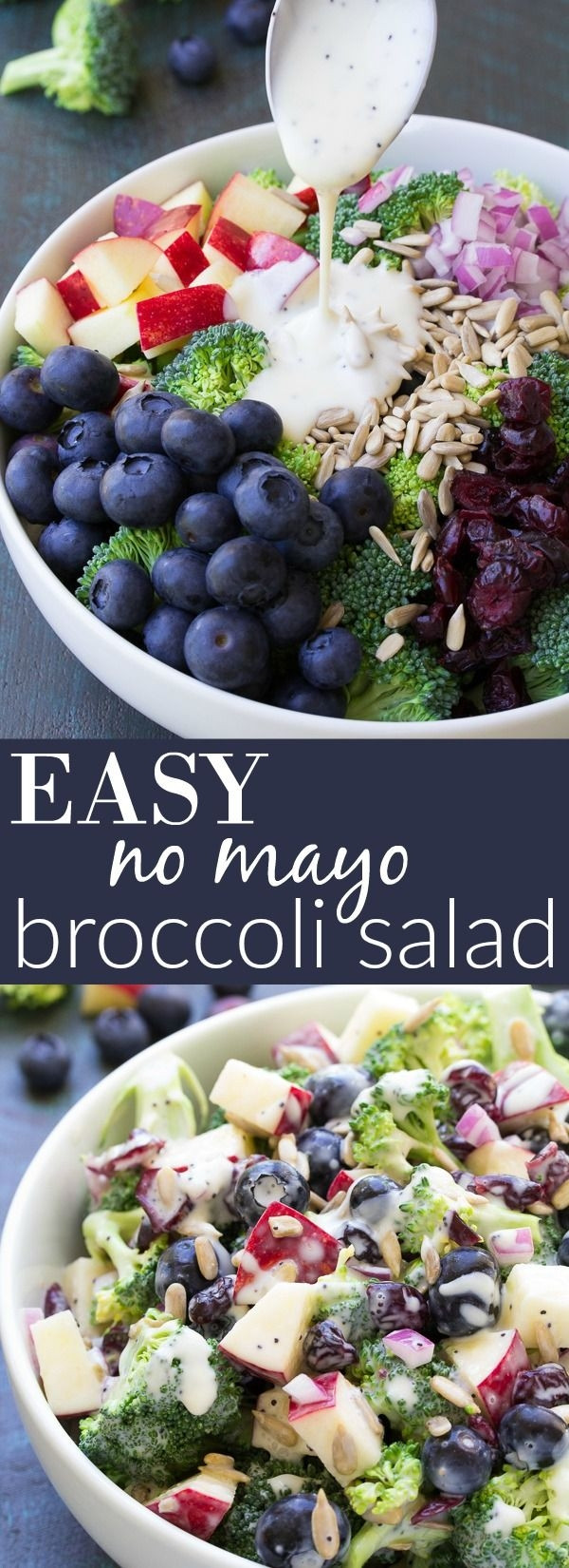 Broccoli Salad No Mayo
 Best Ever No Mayo Broccoli Salad with Blueberries and