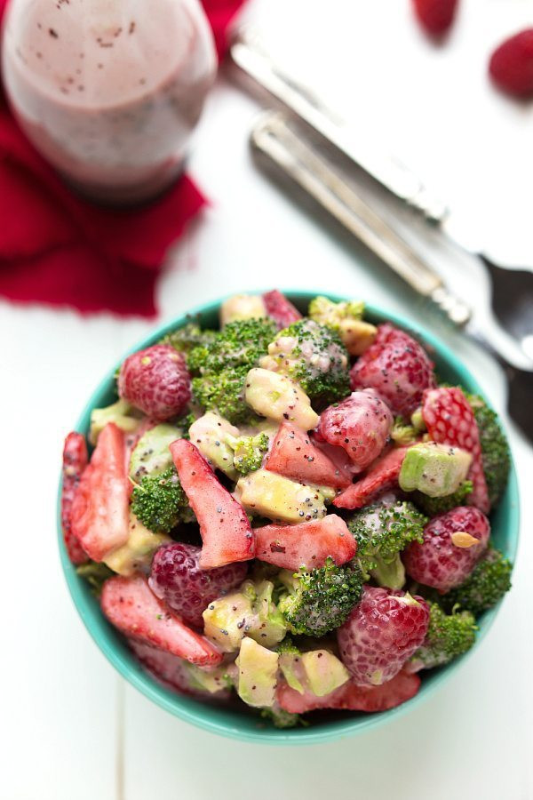 Broccoli Salad No Mayo
 Creamy Broccoli Avocado and Berry Salad