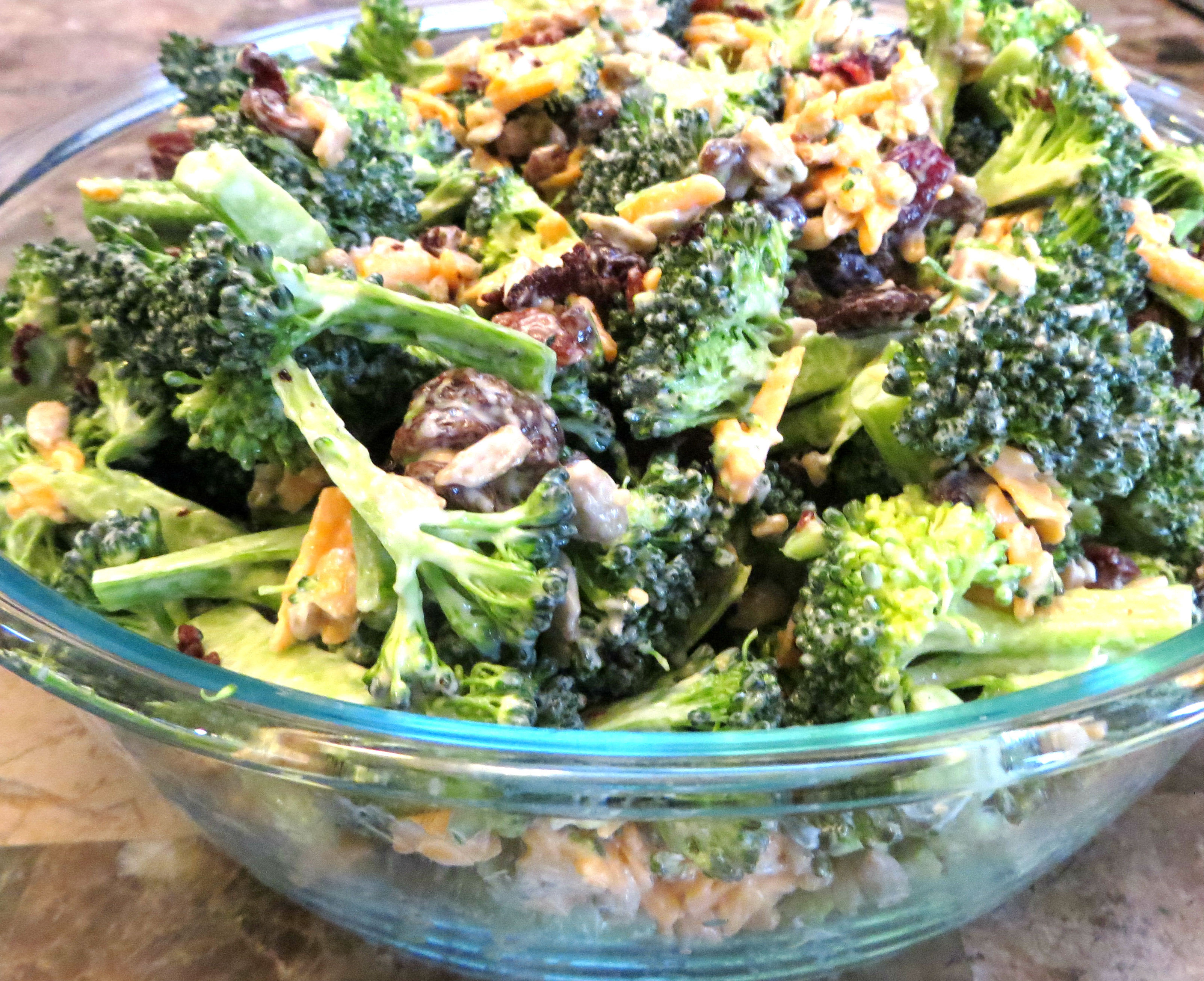 Broccoli Salad With Bacon
 Broccoli and Kale Salad with Bacon and Cranberries