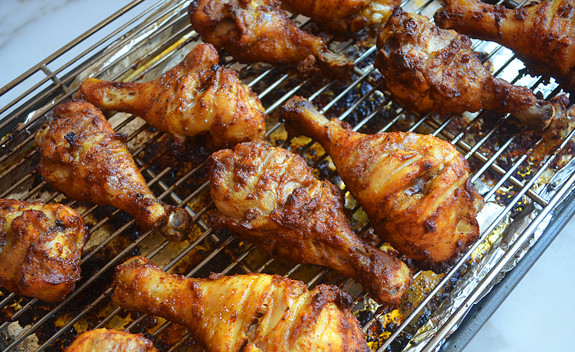 Broiled Chicken Legs
 Crispy Tandoori Chicken Drumsticks with Mango Chutney