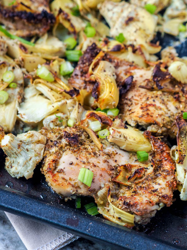 Broiled Chicken Thighs
 Broiled Chicken Thighs with Artichokes and Garlic 4