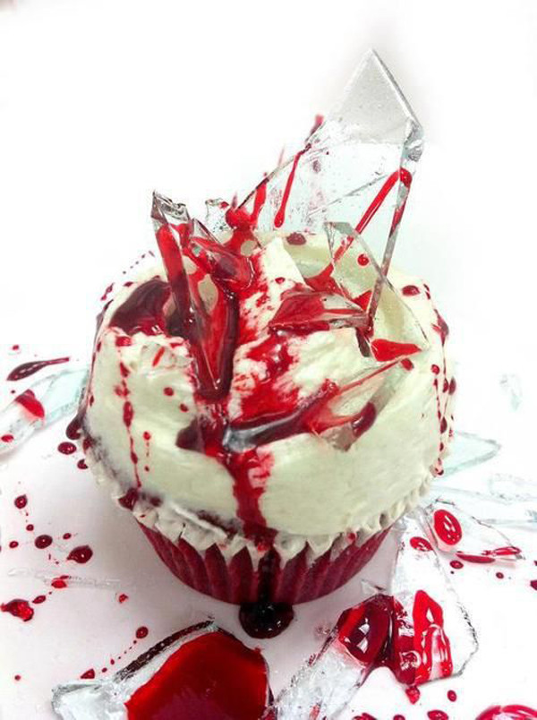 Broken Glass Cupcakes
 35 Delicious Halloween Cupcake Ideas