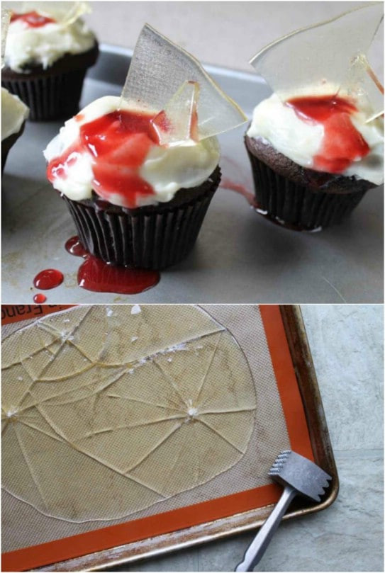 Broken Glass Cupcakes
 30 Ghoulish Halloween Cupcakes That Add A Spooky Touch To