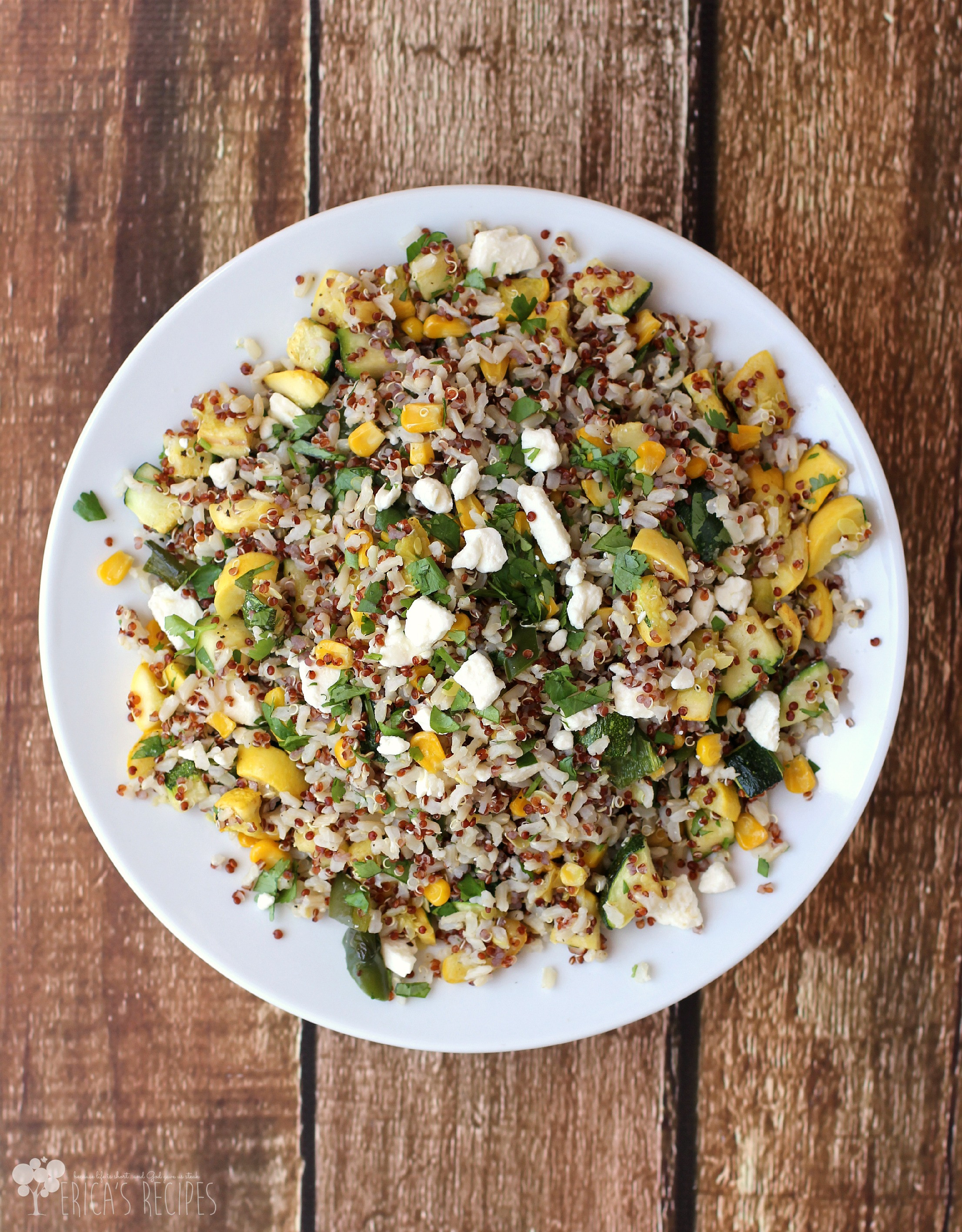 Brown Rice And Quinoa
 Calabacitas con Elote with Brown Rice and Quinoa Erica s