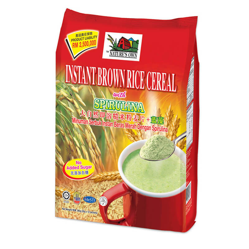 Brown Rice Cereal
 Nature’s Own Instant Brown Rice Cereal with Spirulina No