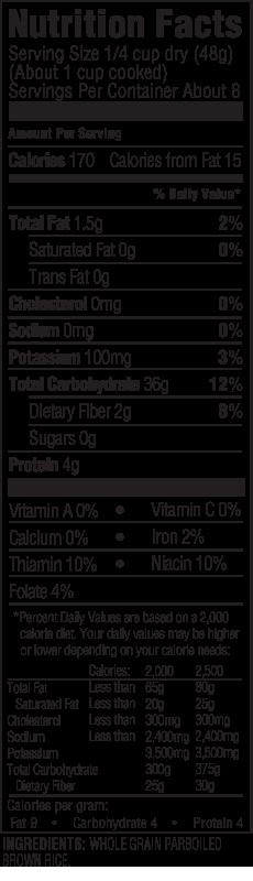 Brown Rice Nutrition Facts
 UNCLE BEN S Products