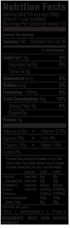 Brown Rice Nutrition Facts
 UNCLE BEN S Products