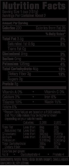 Brown Rice Nutrition Facts
 minute brown rice cups nutrition facts