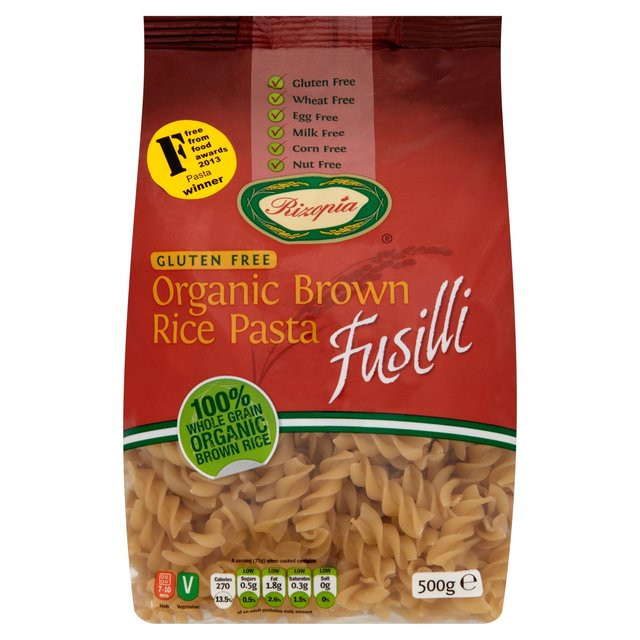 Brown Rice Pasta
 Rizopia Free From Organic Fusilli Brown Rice Pasta 500g