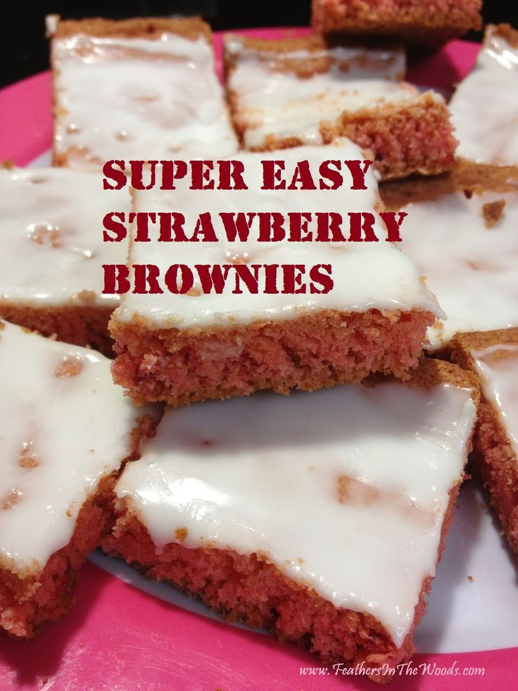 Brownies From Cake Mix
 Super easy strawberry brownies