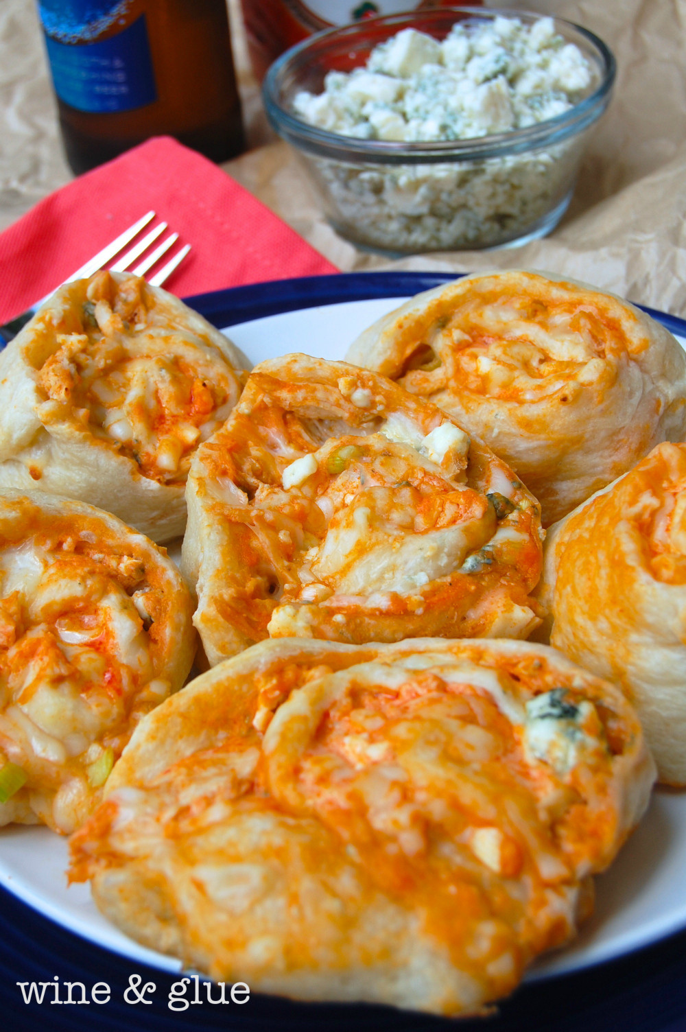 Buffalo Chicken Appetizers
 Buffalo Chicken Pinwheels Wine & Glue