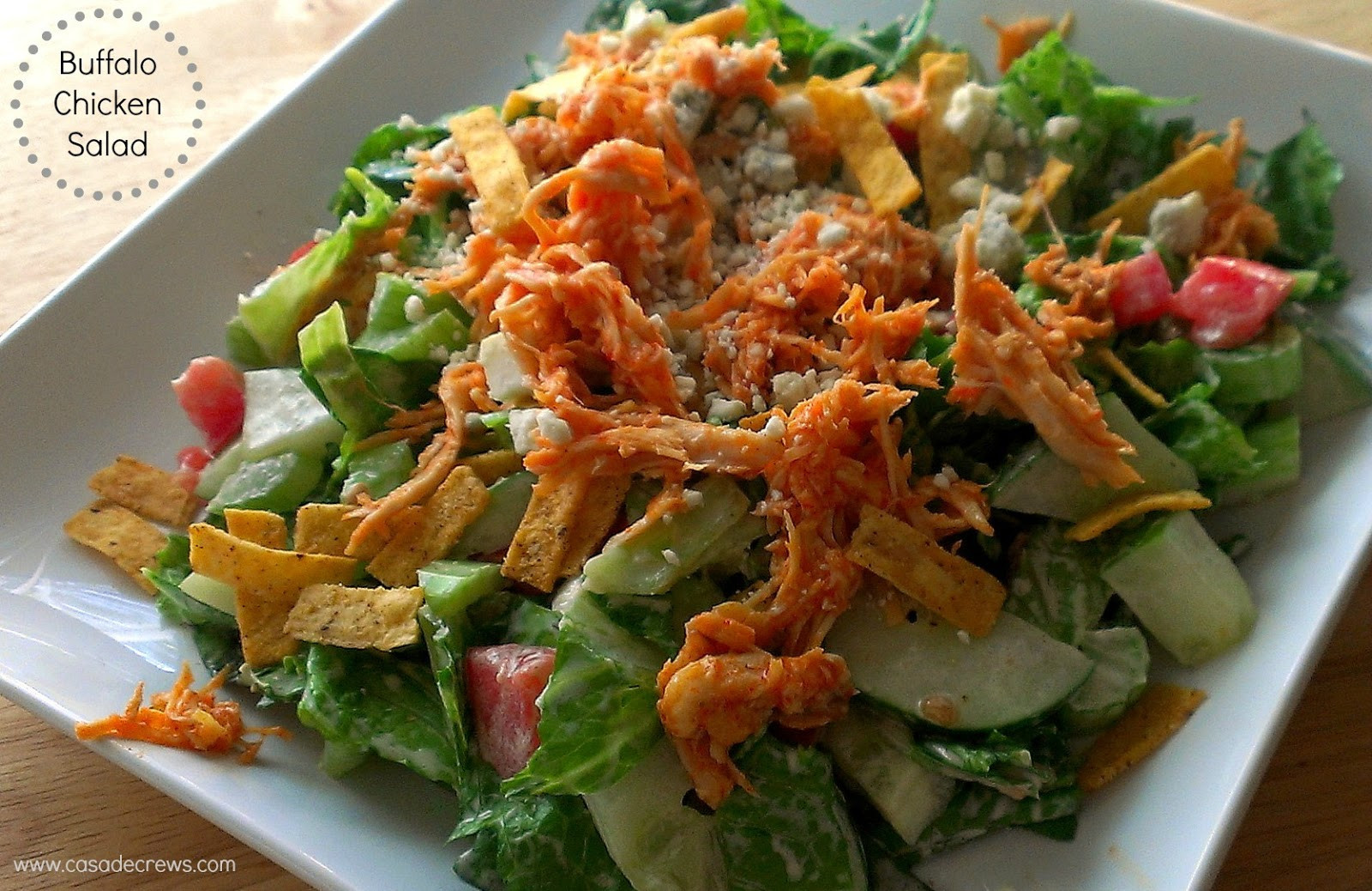 Buffalo Chicken Salad
 Shredded Buffalo Chicken Salad for SundaySupper Casa de