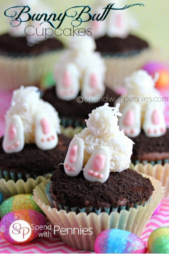 Bunny Butt Cupcakes
 25 Easter Dessert Ideas